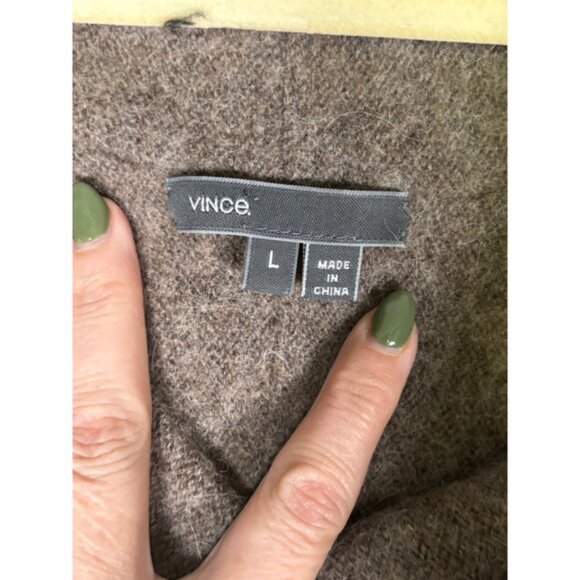 Vince Sweater Alpaca Blend Pullover Draped Cowl Neck Heather Gray Women's Large - Picture 5 of 8